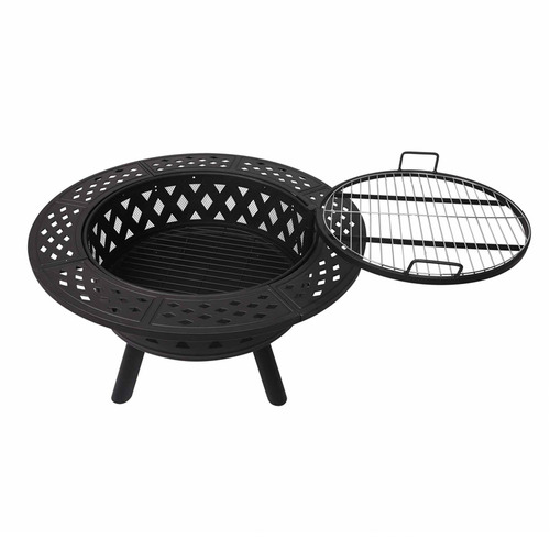 Oakleigh Home Black Steel Fire Pit Temple & ster