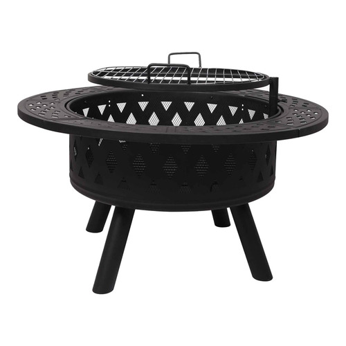 Oakleigh Home Black Steel Fire Pit Temple & ster