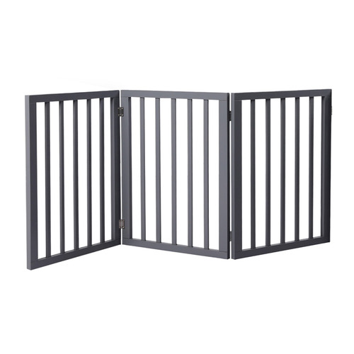 Oakleigh Home Grey 3 Panel Foldable Pet Gate | Temple & Webster