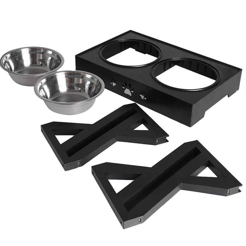 3 Piece Elevetad Dual Pet Feeder Set