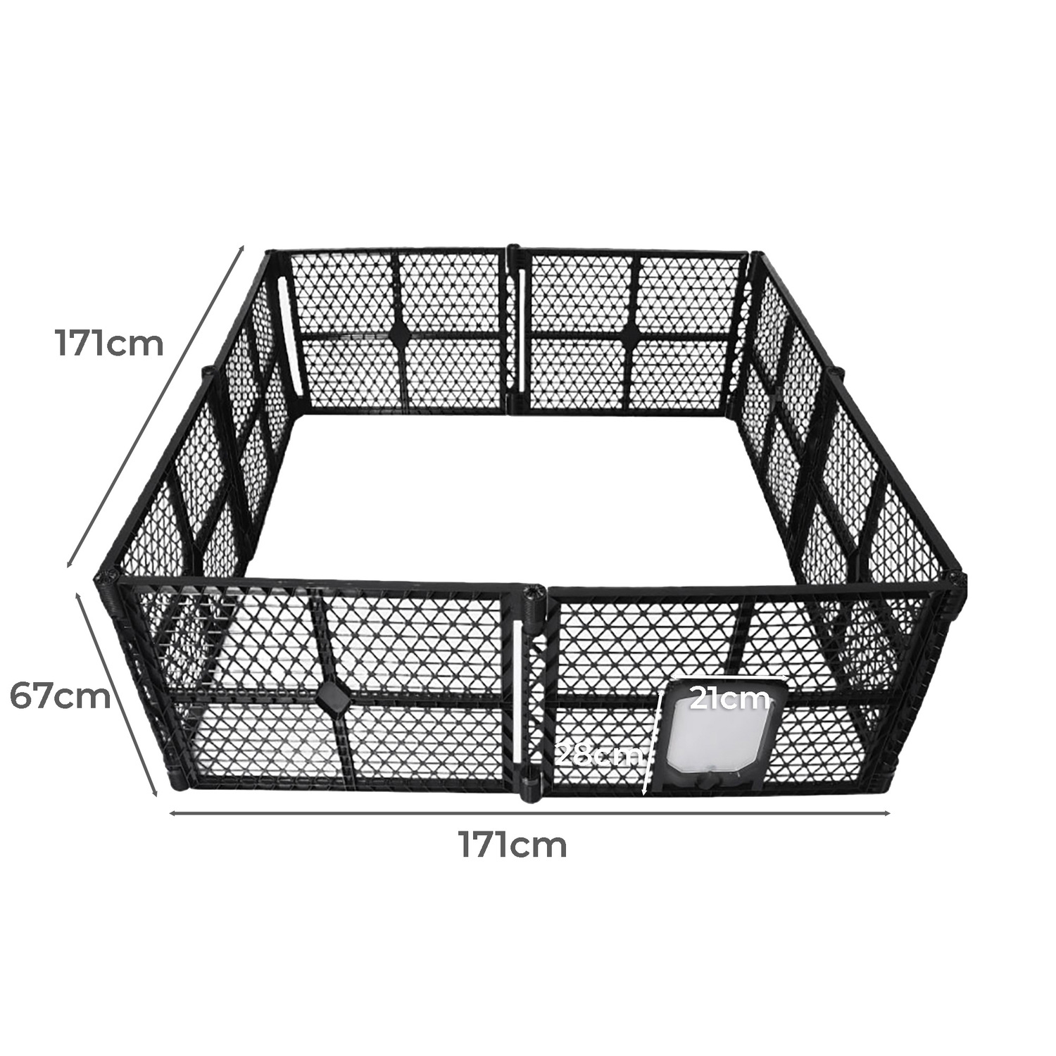 Black 8 Panel Foldable Pet Playpen