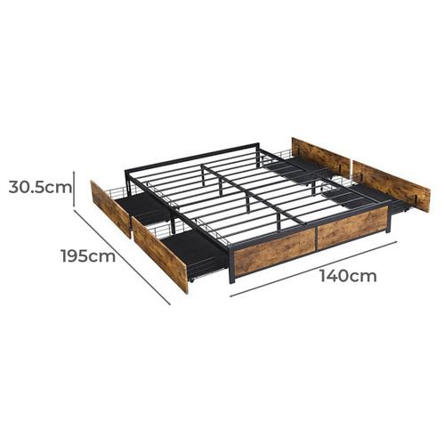 Oakleigh Home Nero Bed Base with Storage Drawers Temple & ster
