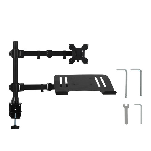 Adjustable Dual Monitor Arm Stand Laptop Tray