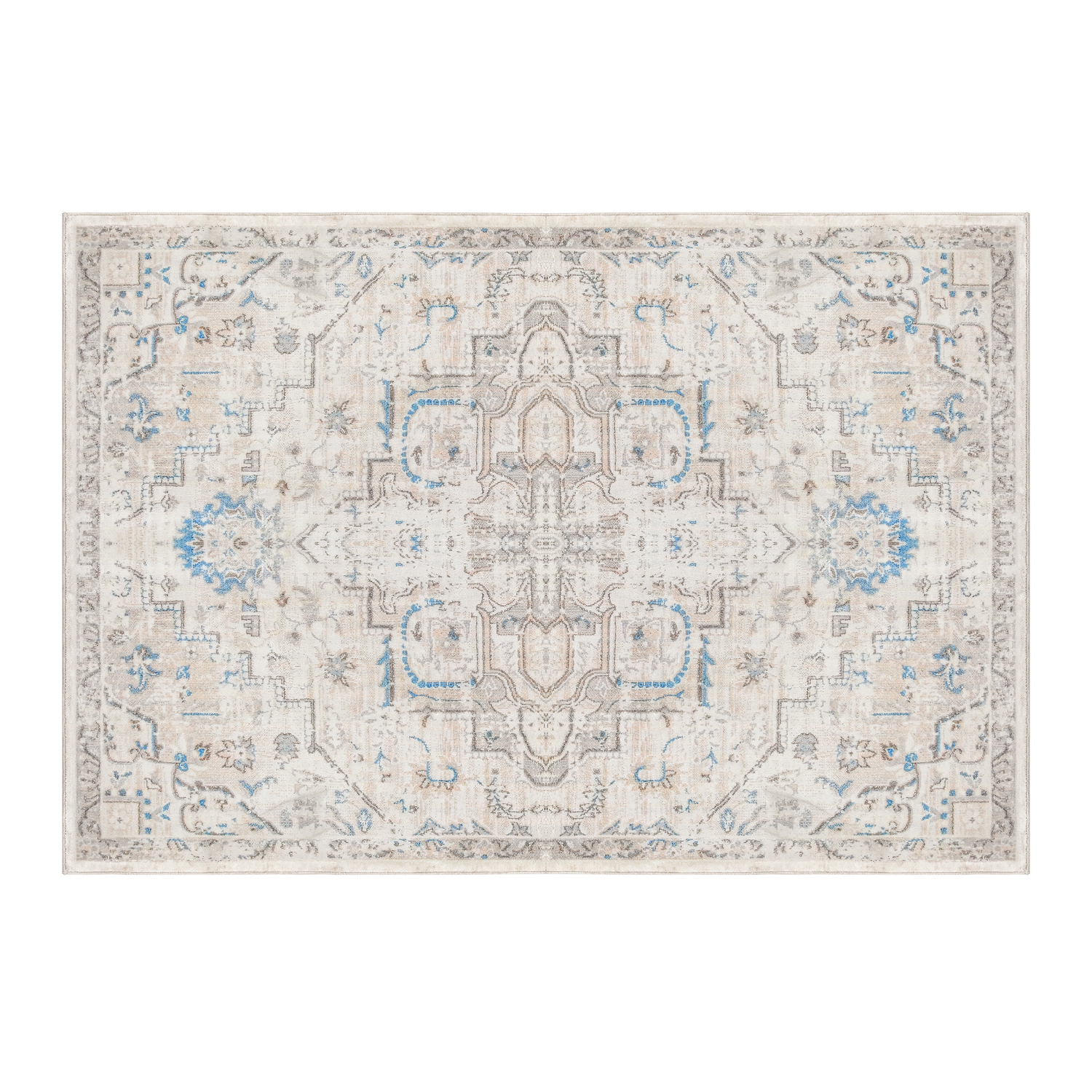 Sliver & Blue Cove Power-Loomed Rug