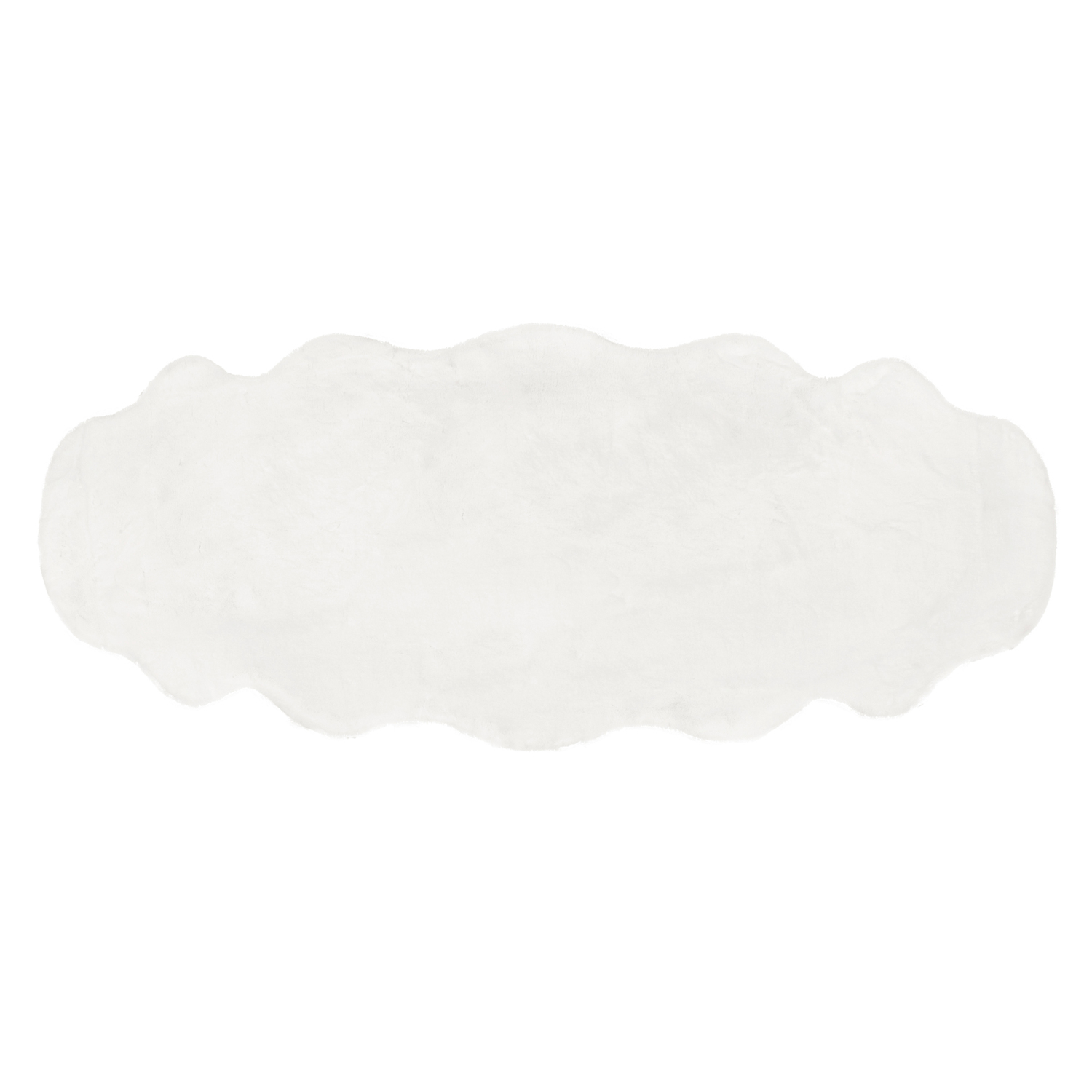 White Leox Power-Loomed Faux Fur Rug