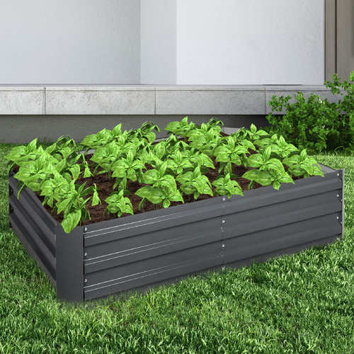 Oakleigh Home Dark Grey Aden Galvanised Steel Garden Beds | Temple ...