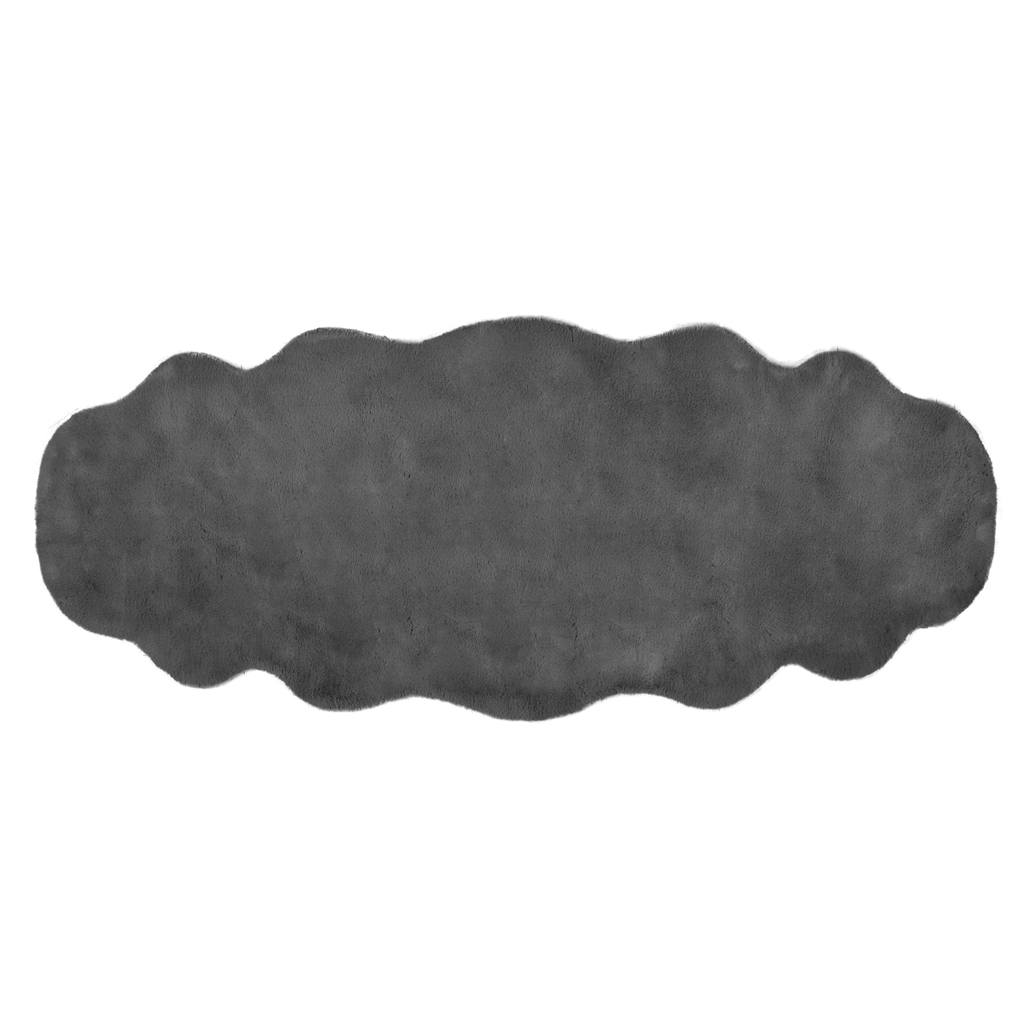 Grey Leox Power-Loomed Faux Fur Rug