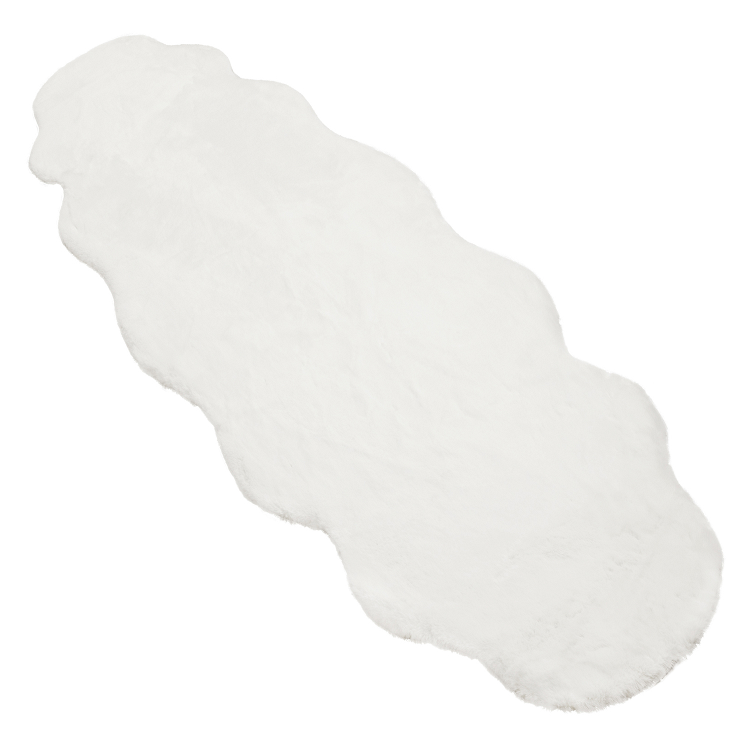 White Leox Power-Loomed Faux Fur Rug