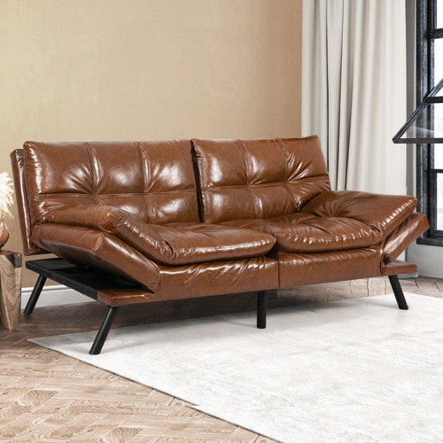 Oakleigh Home Olarp 3 Seater PU Leather Sofa Bed | Temple & Webster