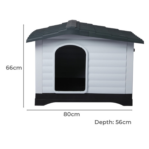 White & Grey Rue Dog House