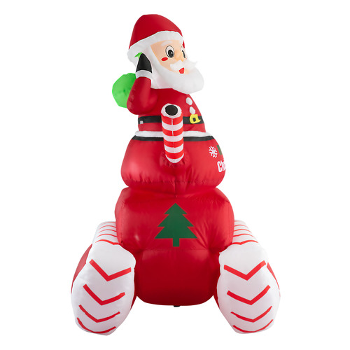 Santa Tank Inflatable Christmas Decoration with LED