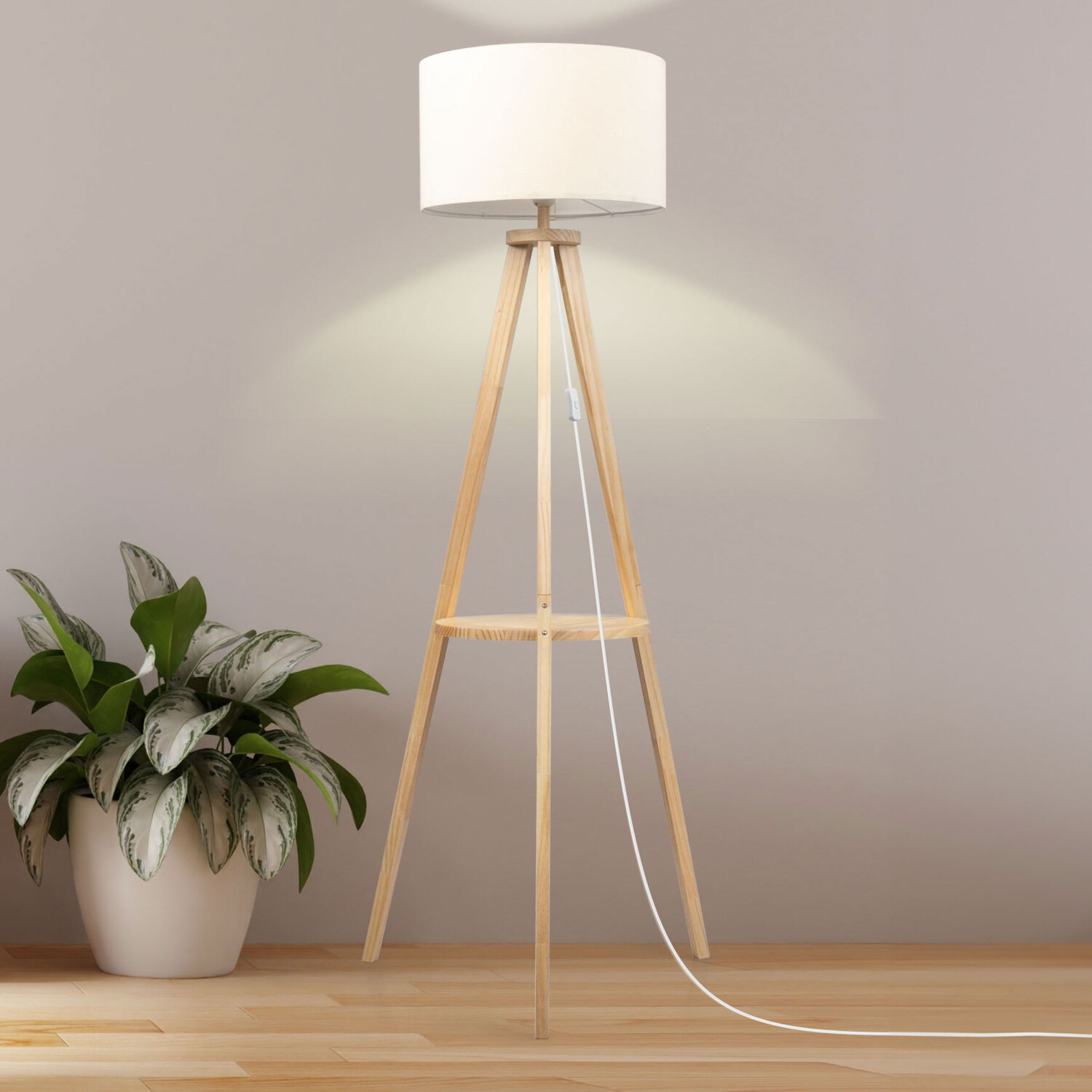 147cm Timothy Linen Floor Lamp