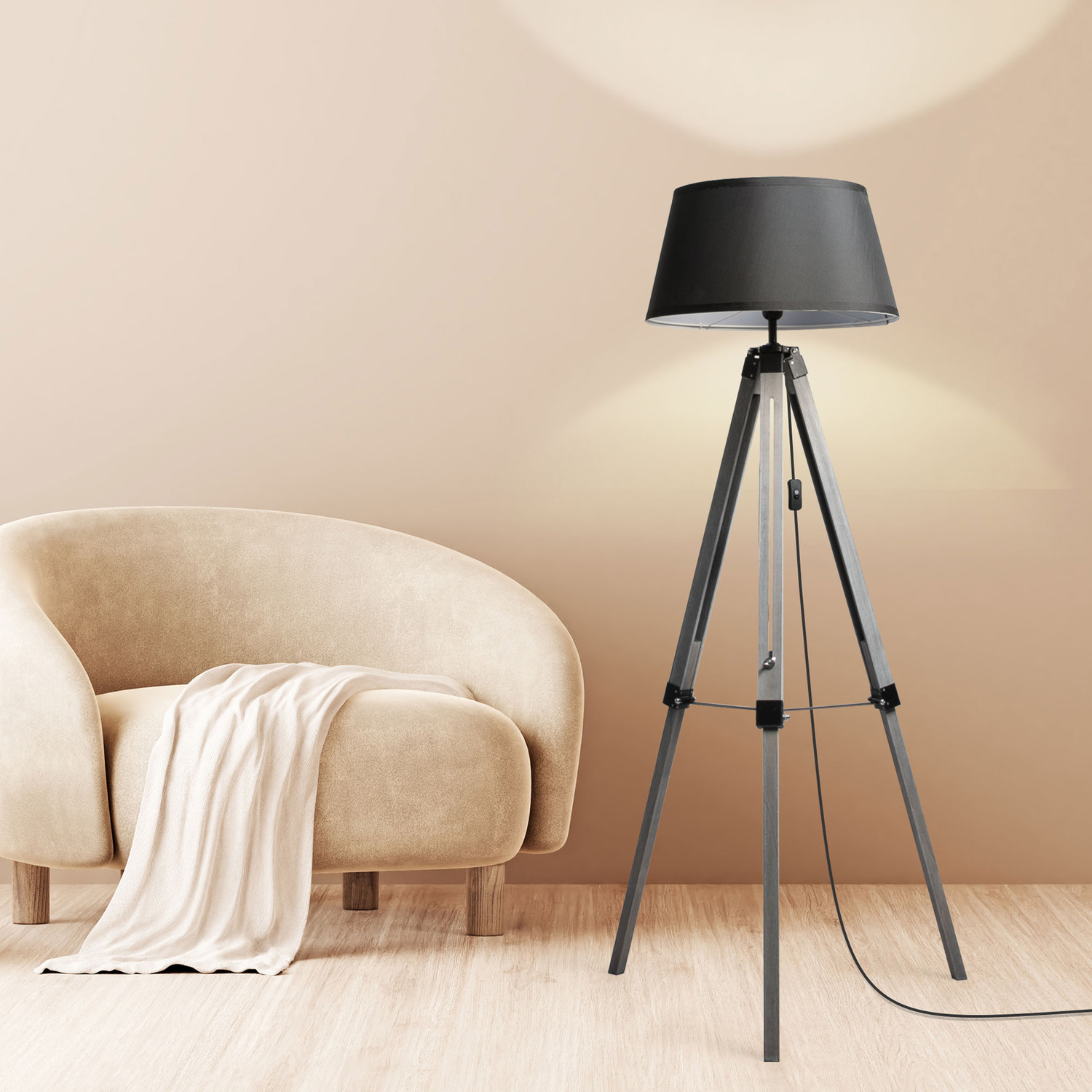 146cm Charlie Linen Floor Lamp