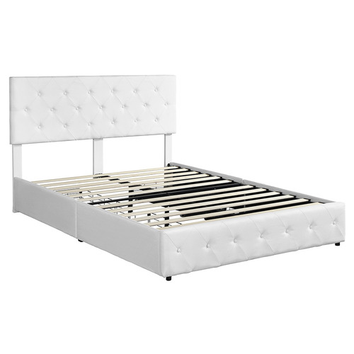 Cream Blanca Storage Bed Frame | Temple & Webster