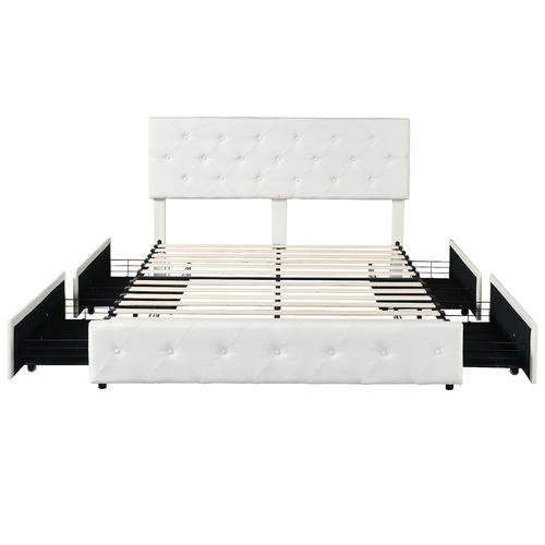 Cream Blanca Storage Bed Frame