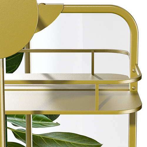 Gold Bettina Rectangular Swivel Mirror with Shelves
