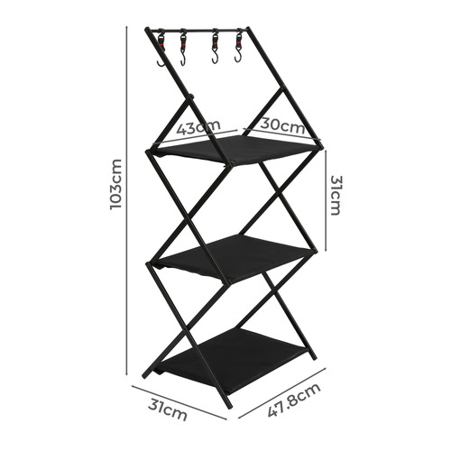 3 Layer Hudson Portable Camping Shelf
