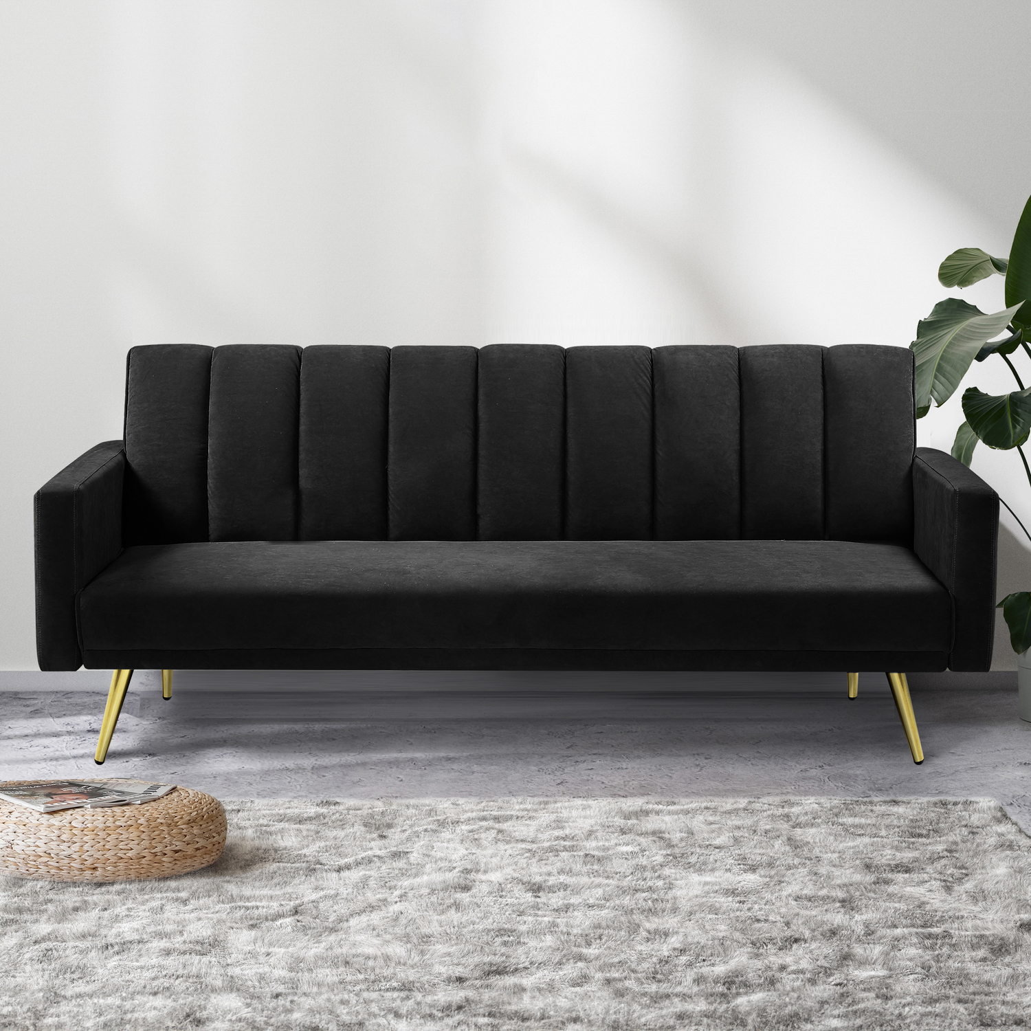 Aspen 3 Seater Velvet Sofa Bed