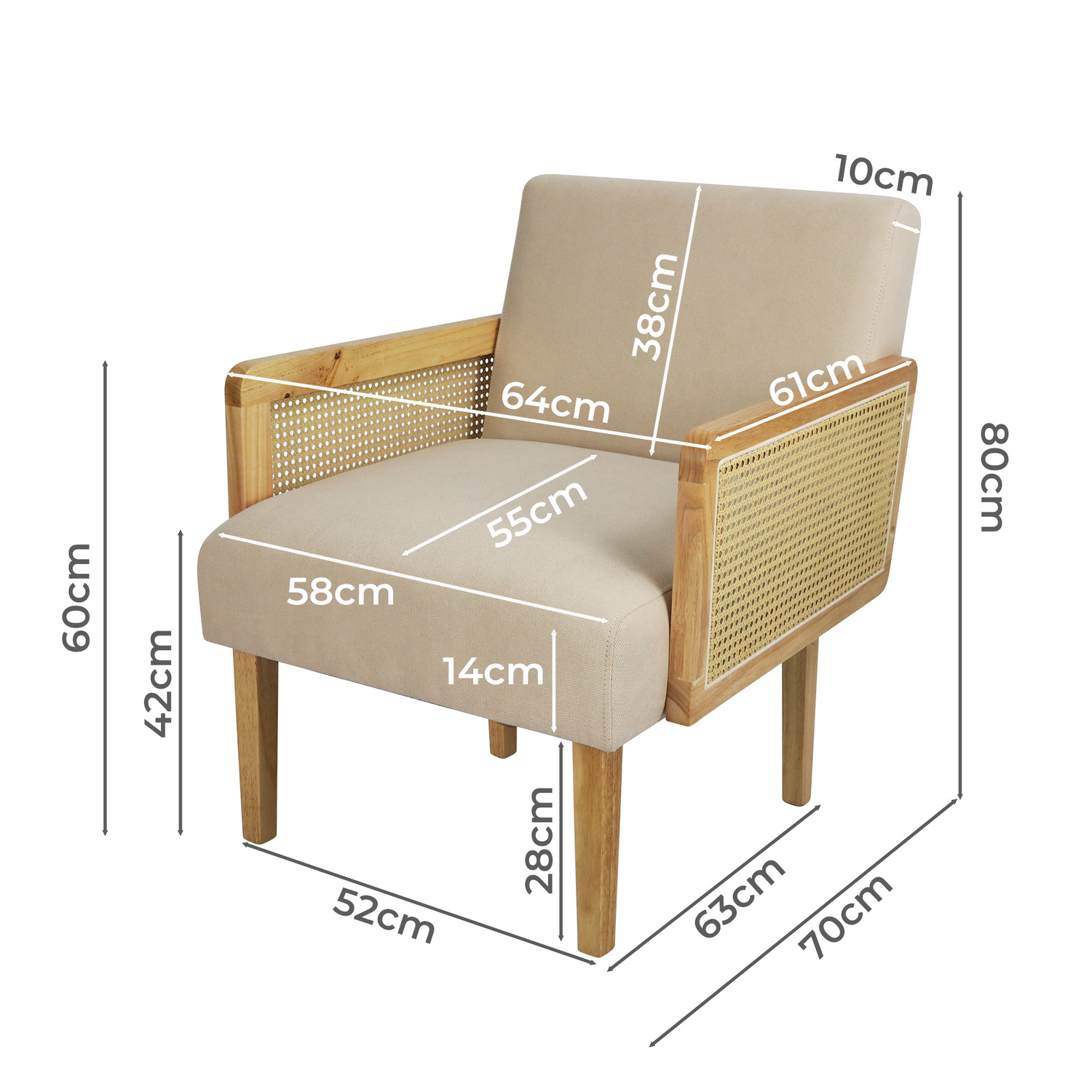 Nova Rubberwood Armchair