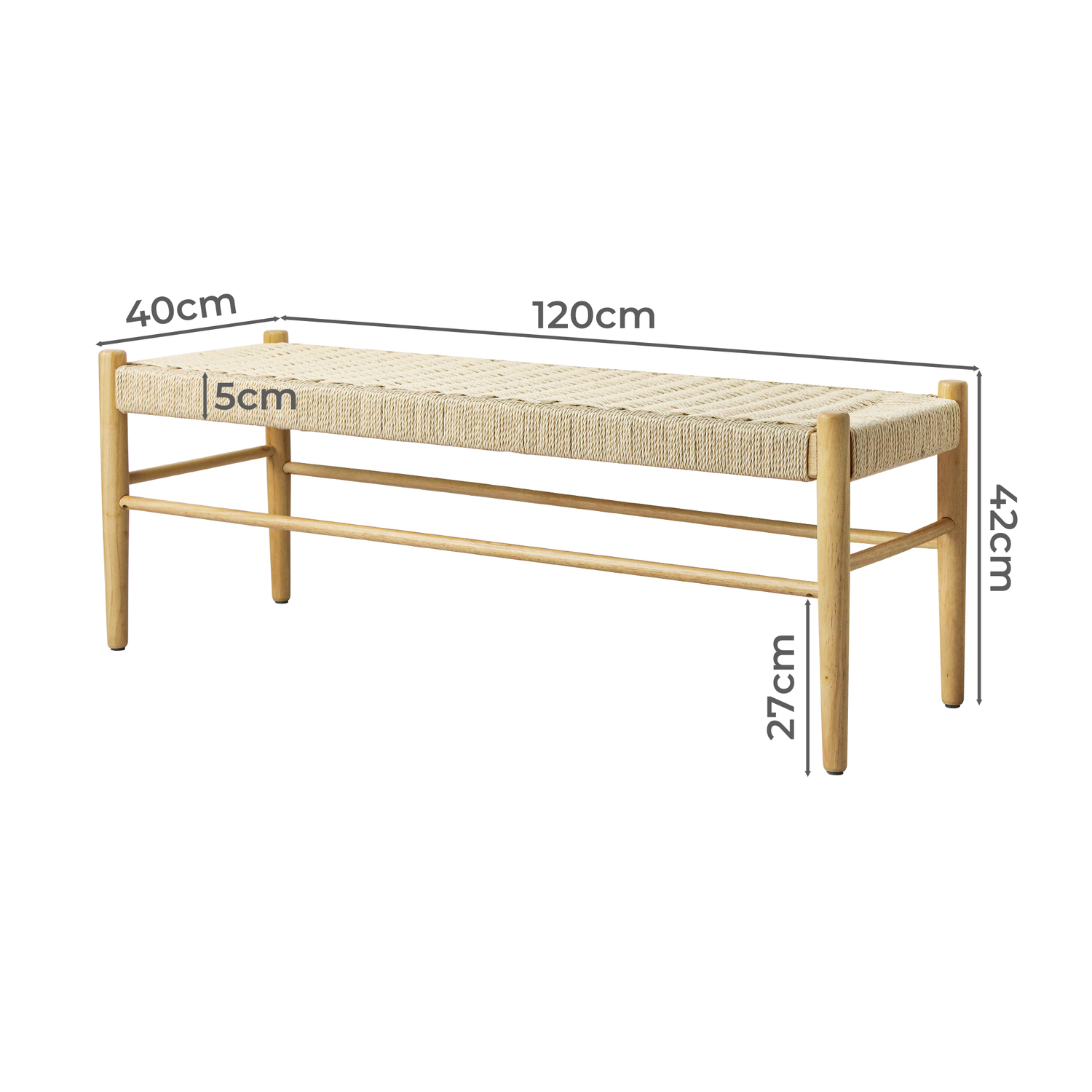 Ember Rubberwood Bench