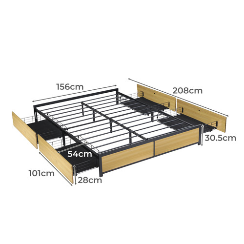 Nero Bed Base with Storage Drawers