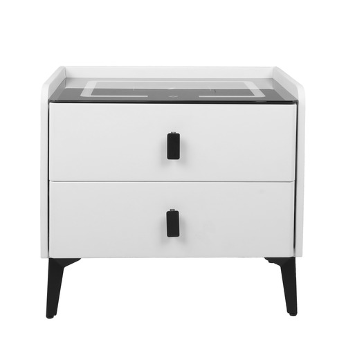 Ovette 2 Drawer LED Wireless Charging Bedside Table