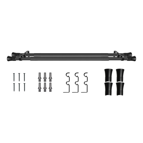 Lena Double Curtain Rod & Finials Set
