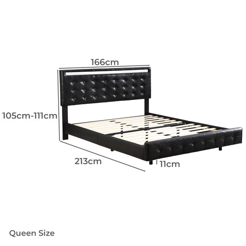 Bennett Floating Bed Frame with LED