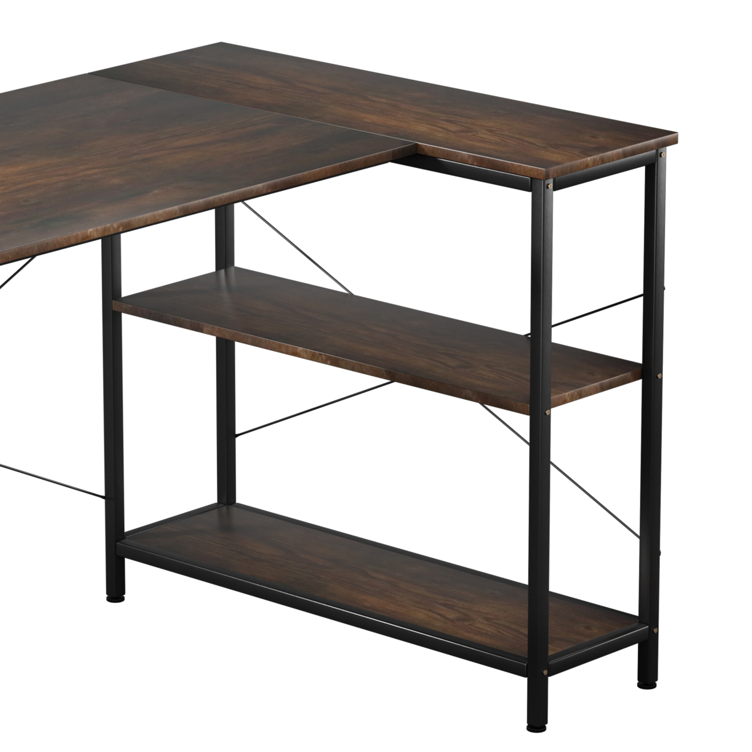 Pietro L-Shaped Desk with Shelves