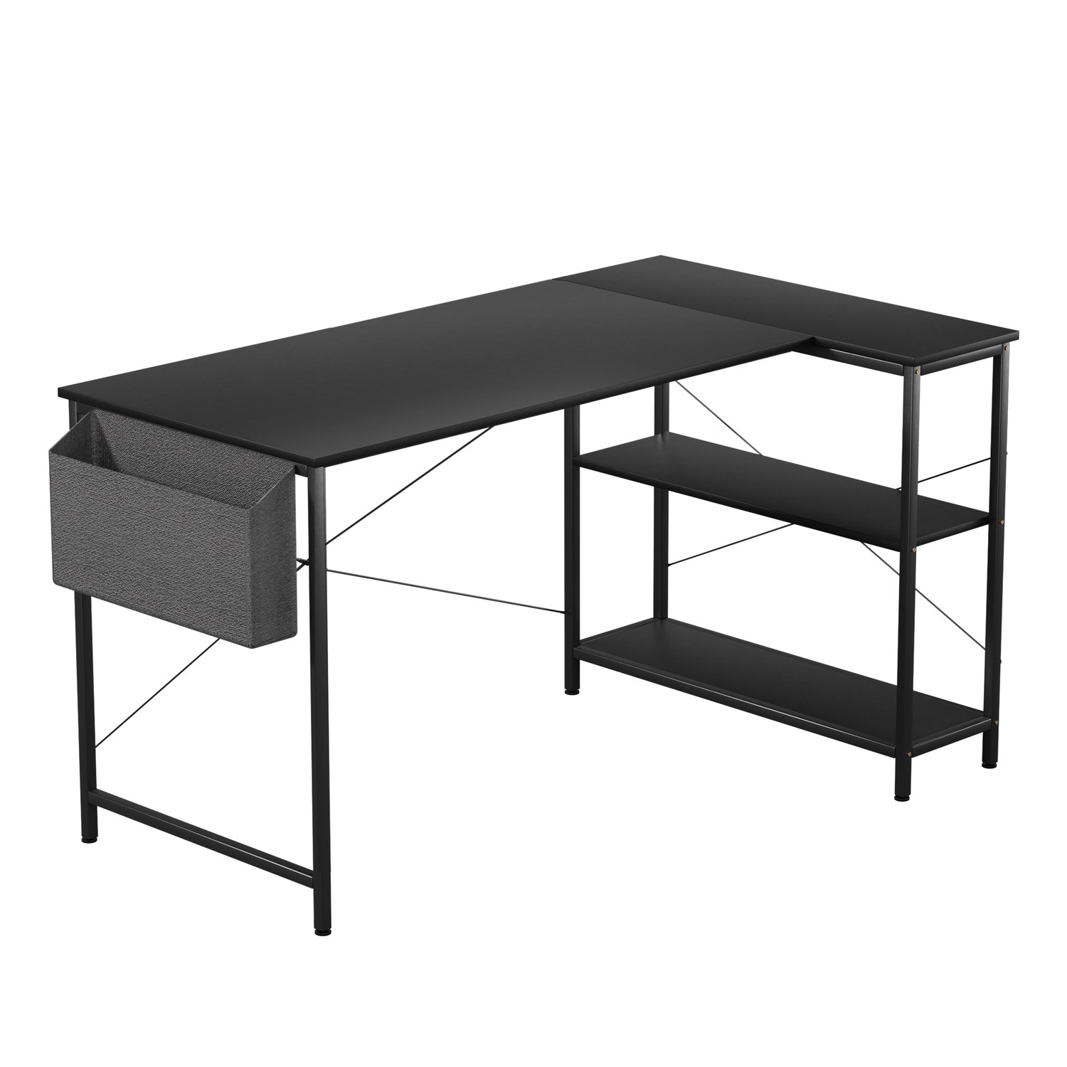 Pietro L-Shaped Desk with Shelves