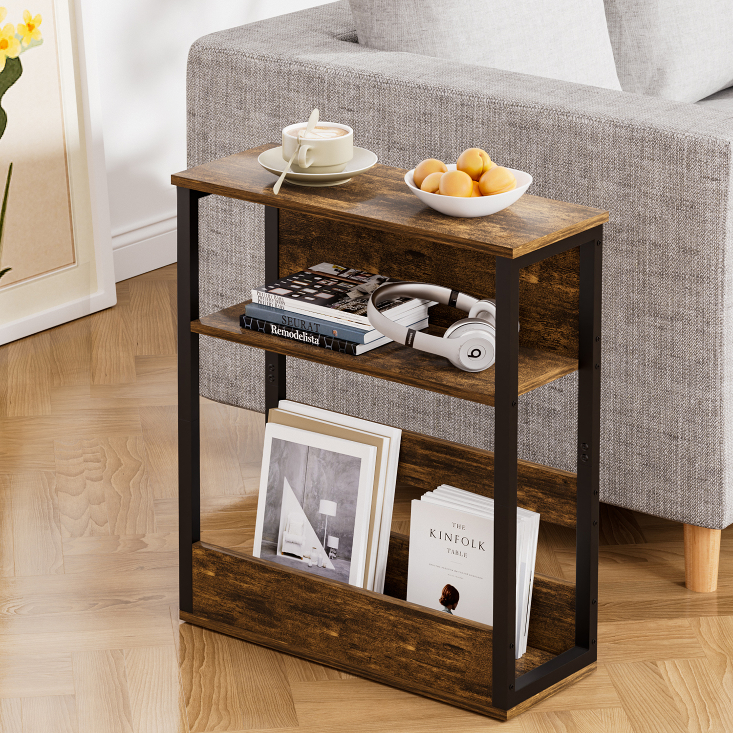 Jana Side Table with Shelves