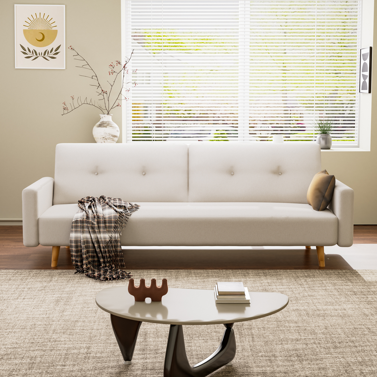 Dorthy 2 Seater Single Cotton & Linen Sofa Bed