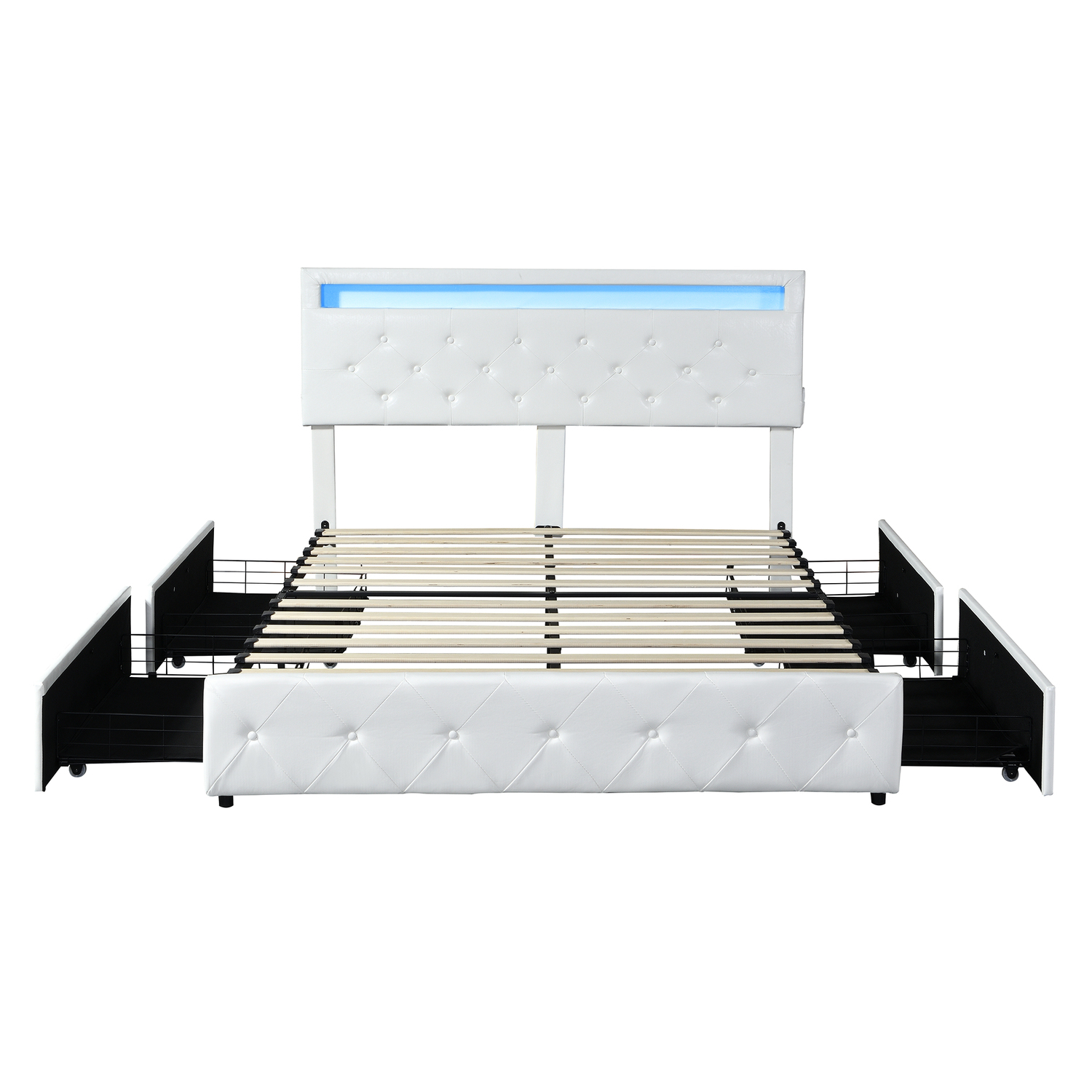White-Antoine-Faux-Leather-Bed-with-LED-and-Drawers