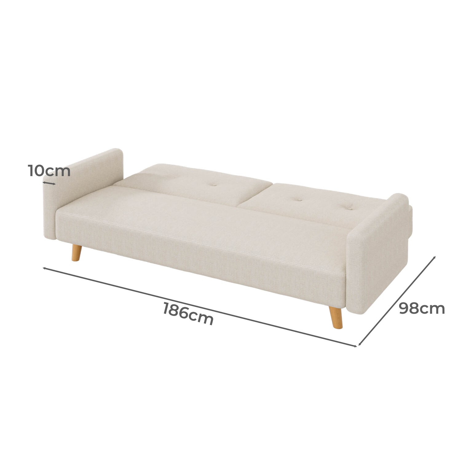Dorthy 2 Seater Single Cotton & Linen Sofa Bed