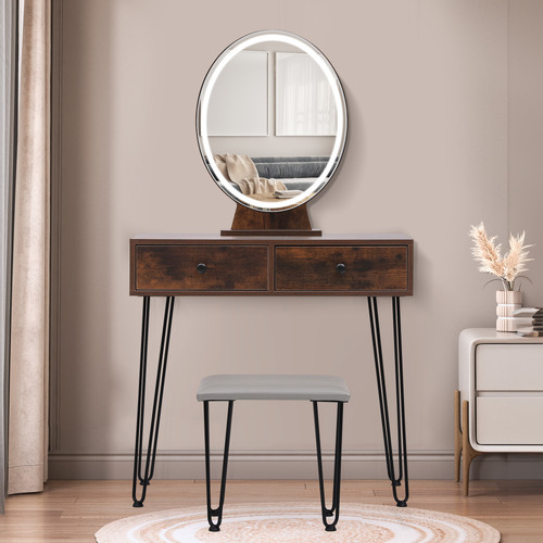 Frances LED Dressing Table & Stool Set