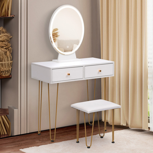 Frances LED Dressing Table & Stool Set