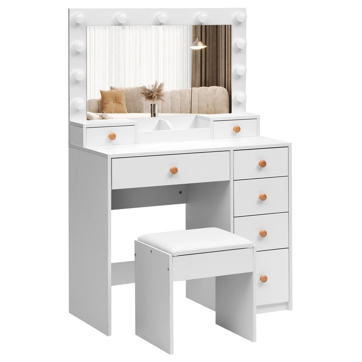 Chiqui LED Dressing Table & Stool Set