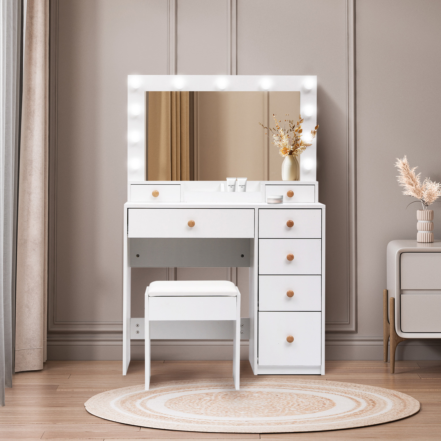 Chiqui LED Dressing Table & Stool Set