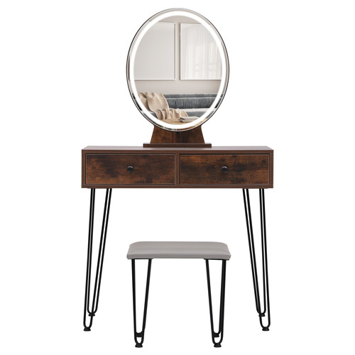 Frances LED Dressing Table & Stool Set