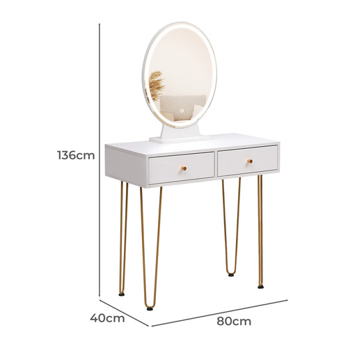 Frances LED Dressing Table & Stool Set
