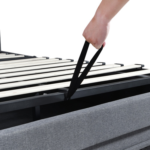 Gatlin Upholstered Gas Lift Storage Bed with LED