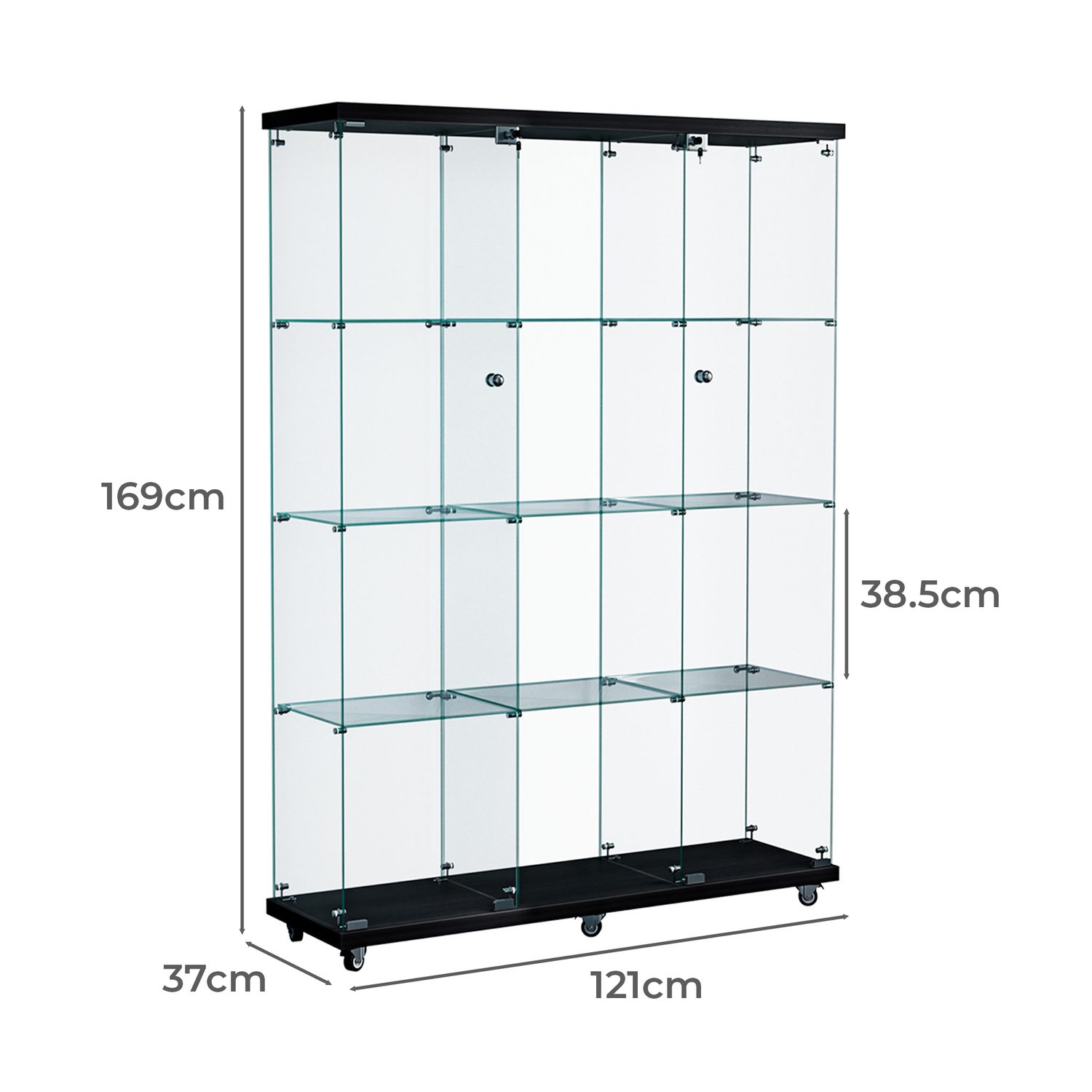 Imogen 4 Tier 3 Door Display Cabinet