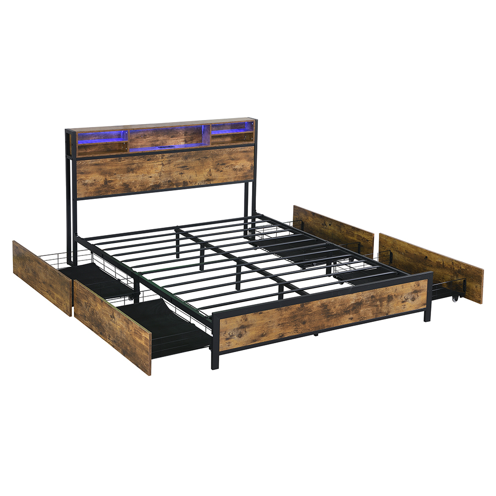 Newburgh Platform Bed with LED & Charging Station
