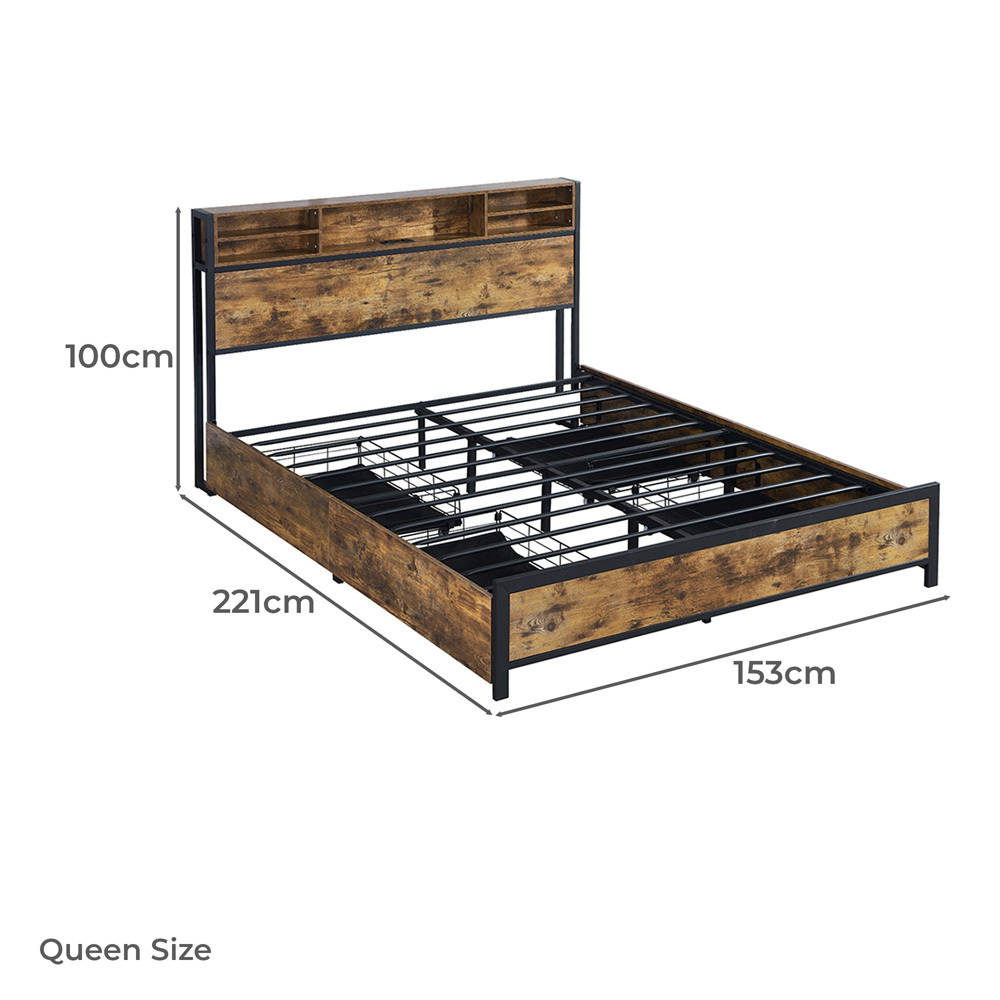 Newburgh Platform Bed with LED & Charging Station
