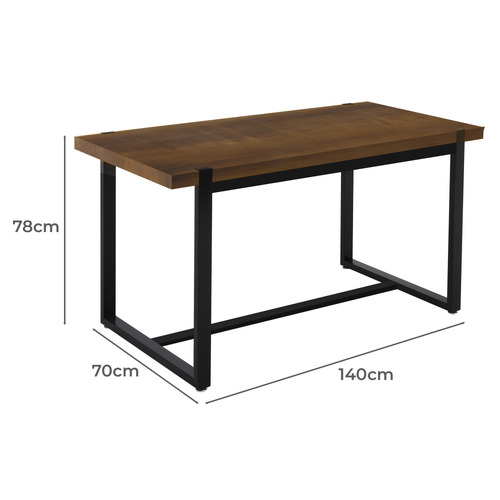 140cm  Stamp Pine Wood & Metal Dining Table