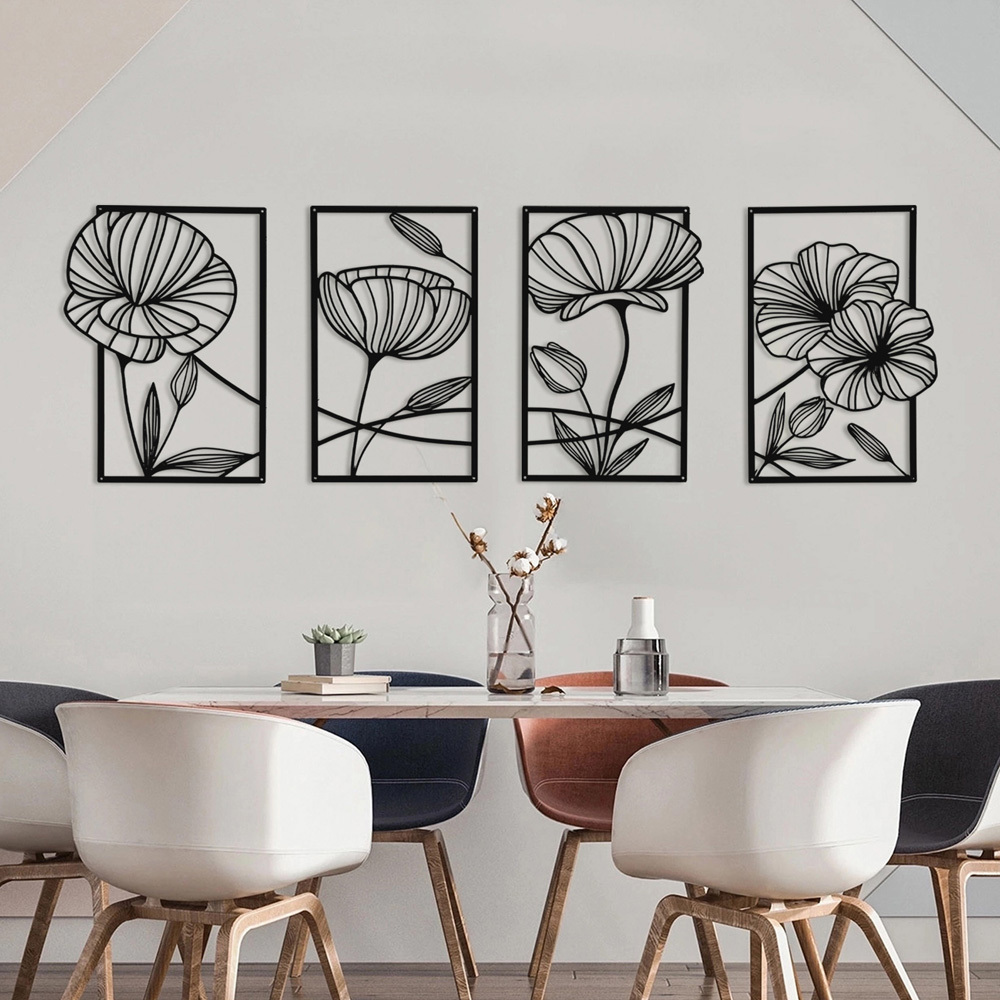 4 Piece Wynric Lotus Flower Wall Accent Set
