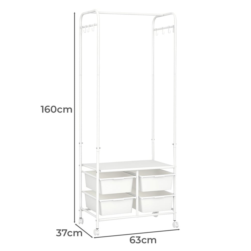 White Drevan Clothing Rack