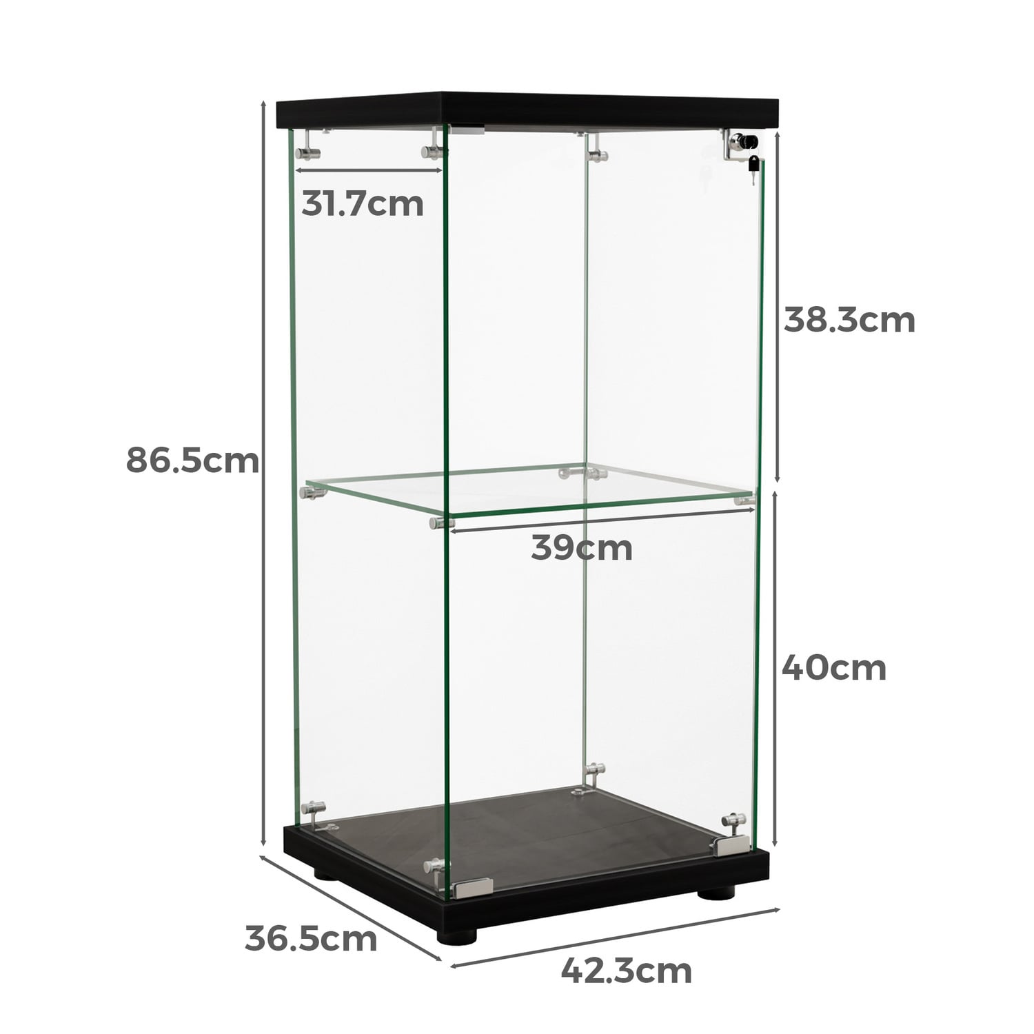 Oakleigh Home Zorn 2 Shelf Glass Display Cabinet | Temple & Webster