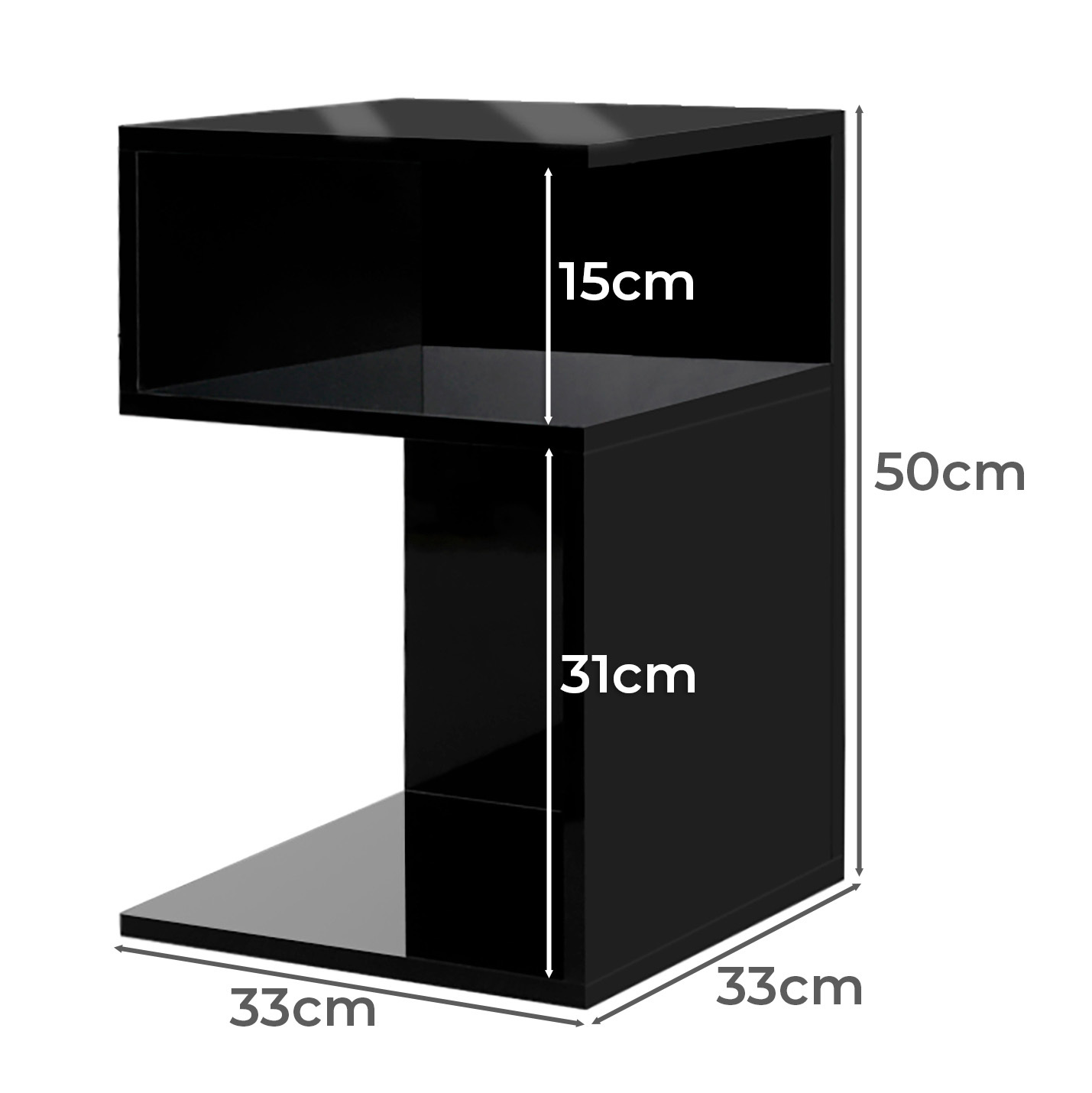 Darcy S-Shaped Bedside Table
