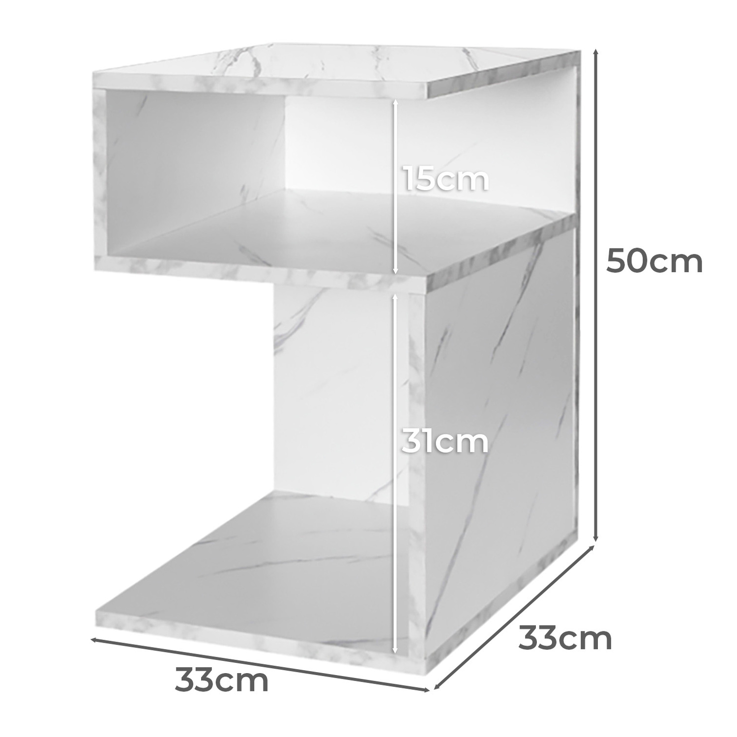 Darcy S-Shaped Bedside Table